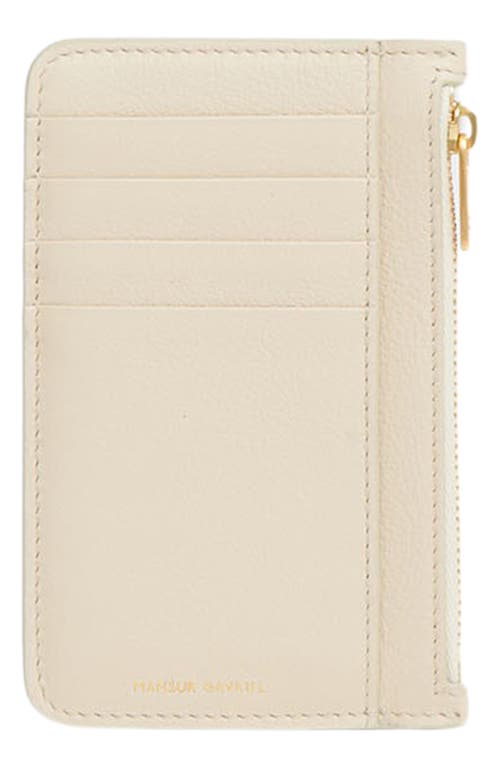 Mansur Gavriel Leather Zip Card Holder in Avorio at Nordstrom