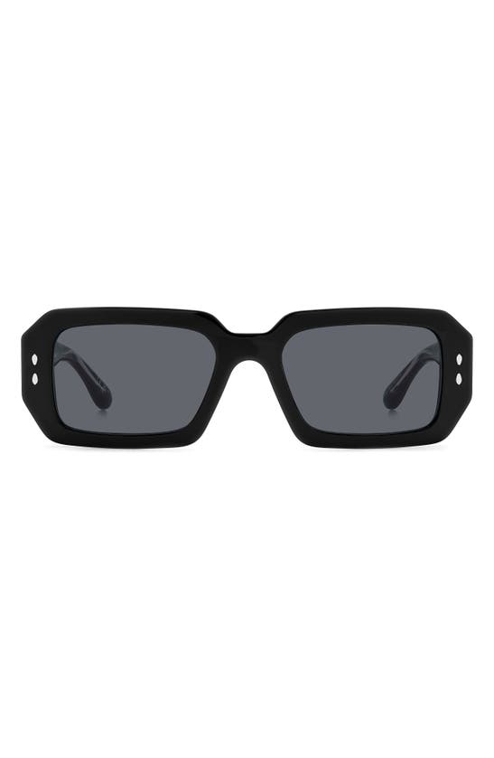 Shop Isabel Marant 53mm Rectangular Sunglasses In Black/ Grey