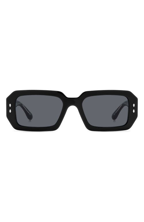 Shop Isabel Marant 53mm Rectangular Sunglasses In Black/grey