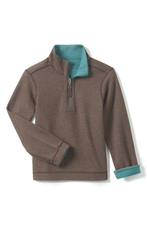 Johnston & Murphy Kids' Reversible Quarter Zip Pullover In Green