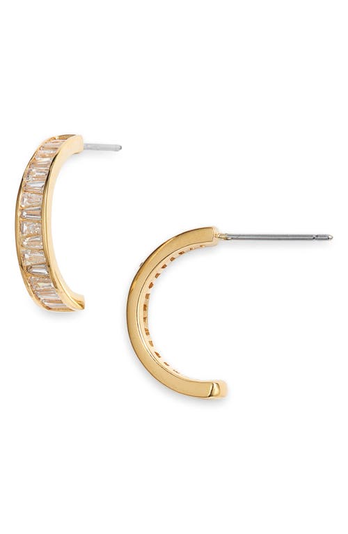 Nordstrom Cubic Zirconia Half Huggie Hoop Earrings in Clear- Gold at Nordstrom