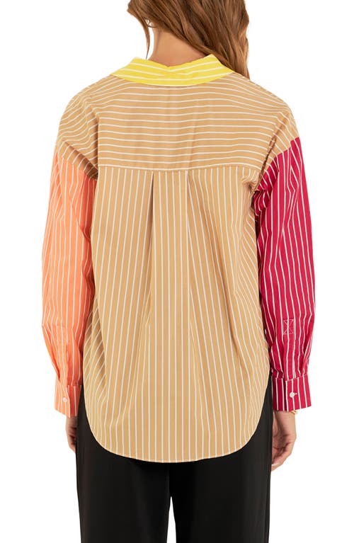 English Factory Colorblock Shirt In Yellow Multi