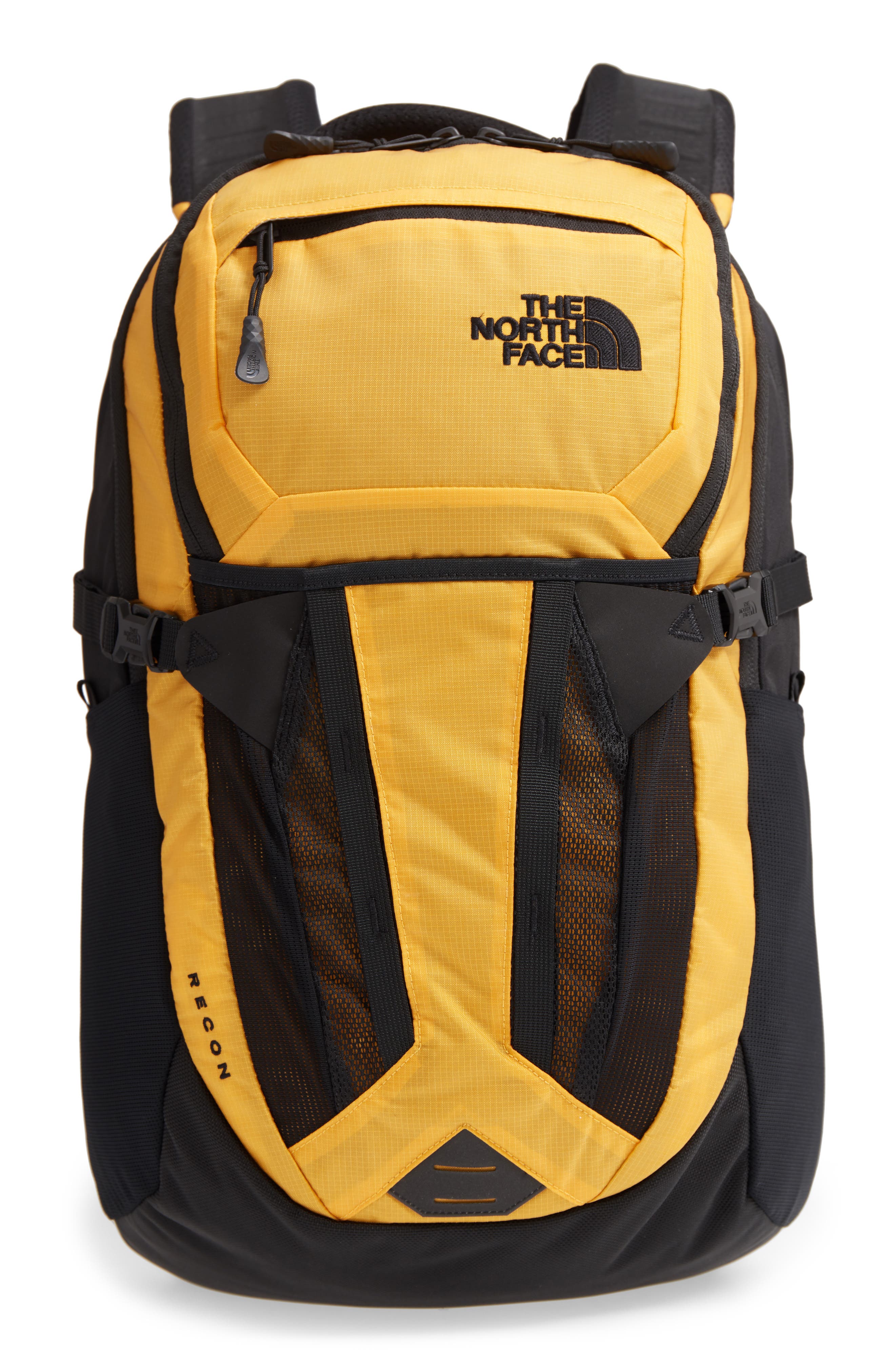 yellow north face backpack