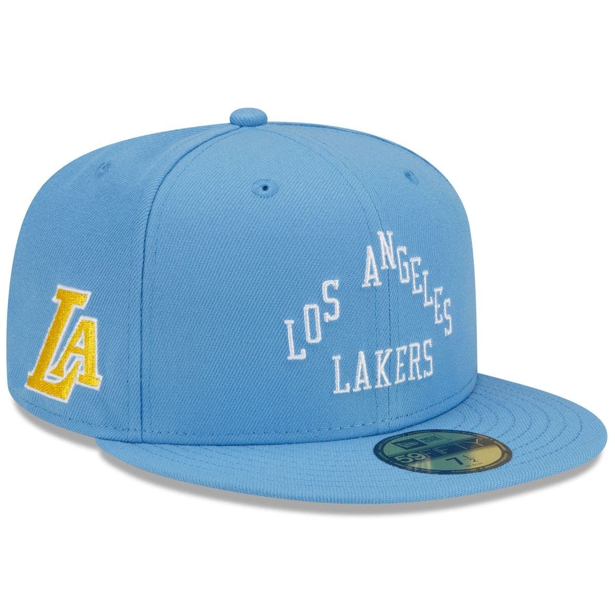 light blue lakers fitted hat