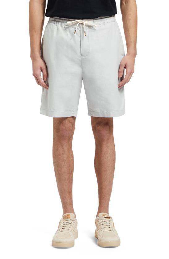 Shop Scotch & Soda Fave Cotton & Linen Twill Bermuda Shorts In Heron Grey