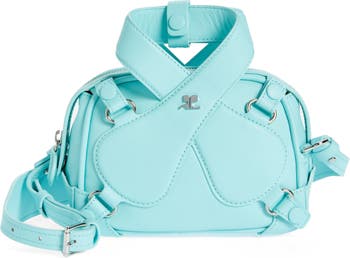 Courrèges Loop x Leather Baguette Bag in Turquoise