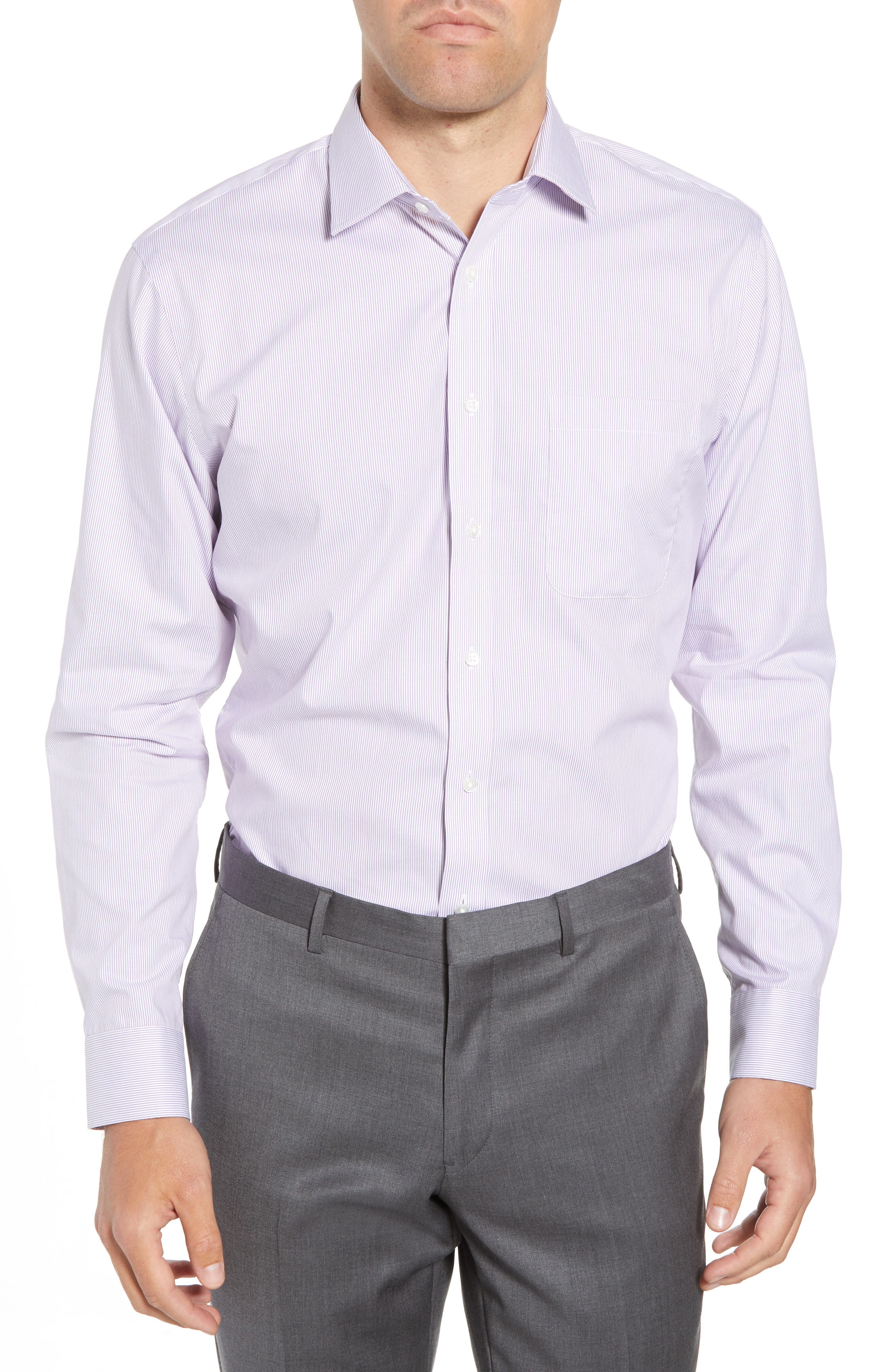 Nordstrom Men's Shop Trim Fit NonIron Stripe Dress Shirt Nordstrom
