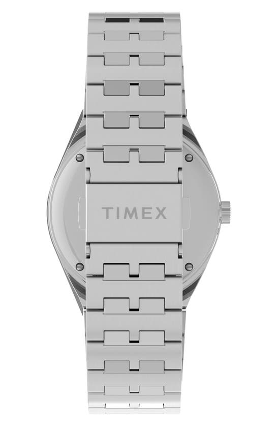 Shop Timex Q Gmt Bracelet Watch, 38mm In Stainless Steel