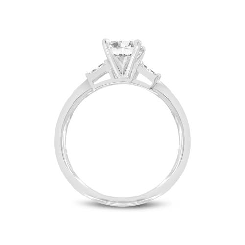 Shop Luvmyjewelry Solene 14k White Gold Emerald Cut Lab Grown Diamond 3 Stone Engagement Ring