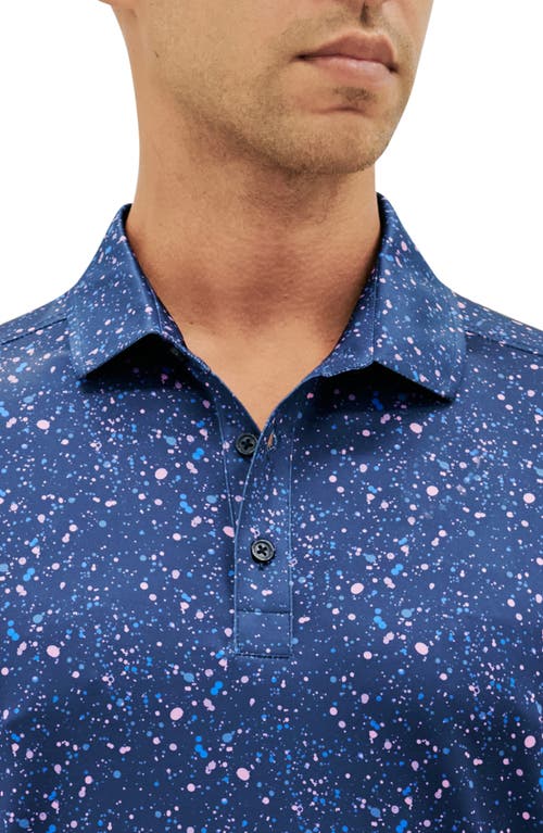Construct Con.struct Paint Splatter Print Performance Golf Polo In Navy