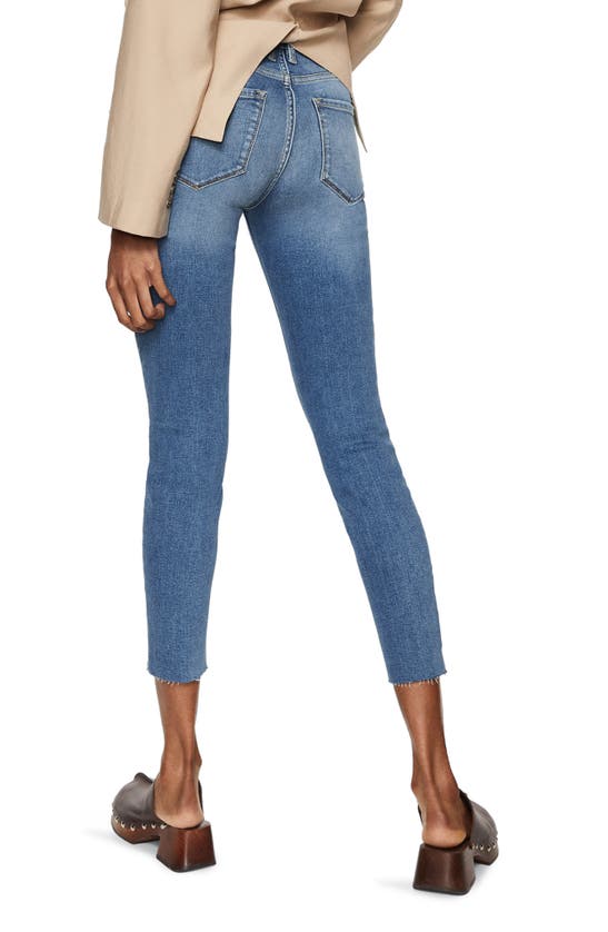 Shop Mango Crop Skinny Jeans In Medium Blue