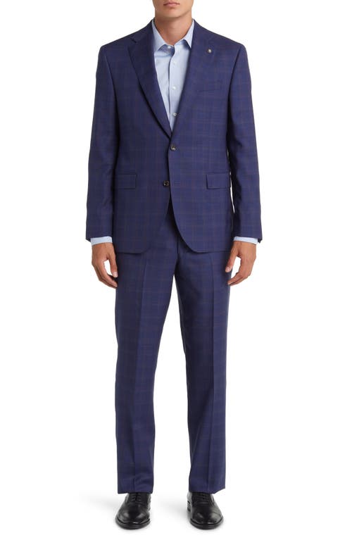 Esprit Soft Constructed Deco Plaid Wool Suit in Navy