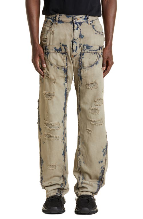 Dolce & Gabbana Overdye Destroyed Nonstretch Denim Jeans in Med Brown at Nordstrom, Size 34 Us