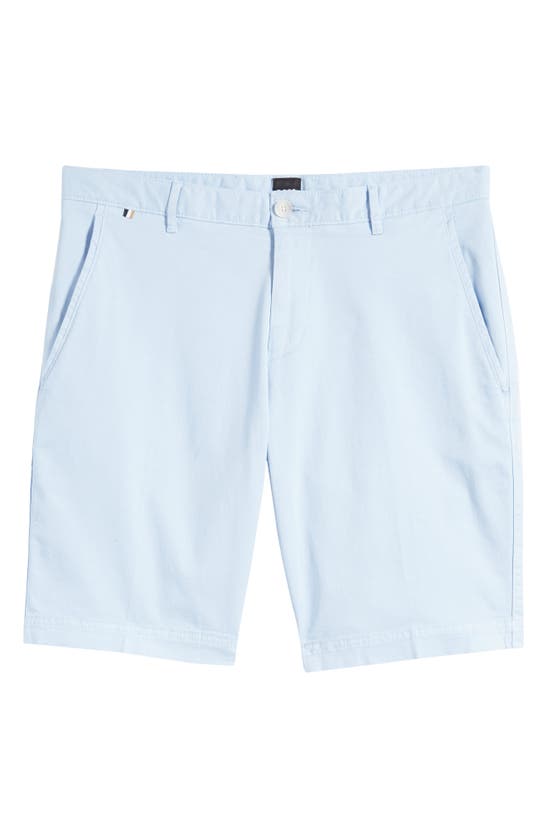Shop Hugo Boss Slice Flat Front Shorts In Light Blue
