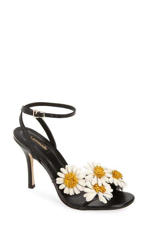 Larroude Larroudé Fiore Ankle Strap Sandal In Black/ivory