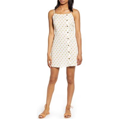 Billabong Fine Nights Buttoned Minidress, Ivory
