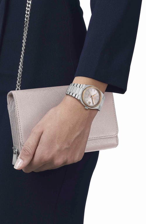 Tissot Prx Powermatic 80 Bracelet Watch, 35mm In Grey/rose Gold