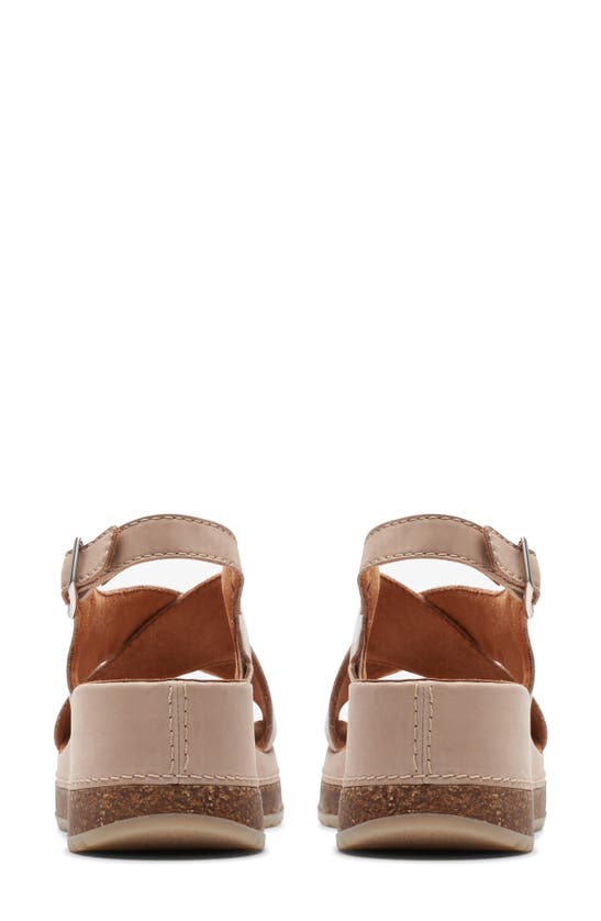 Shop Clarks Kassanda Step Wedge Sandal In Sand Nubuck