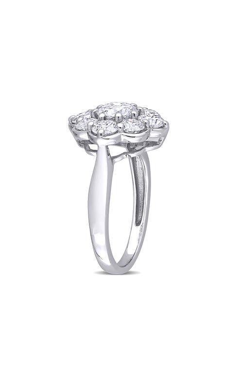 Delmar Lab-created Moissanite Flower Ring In Silver