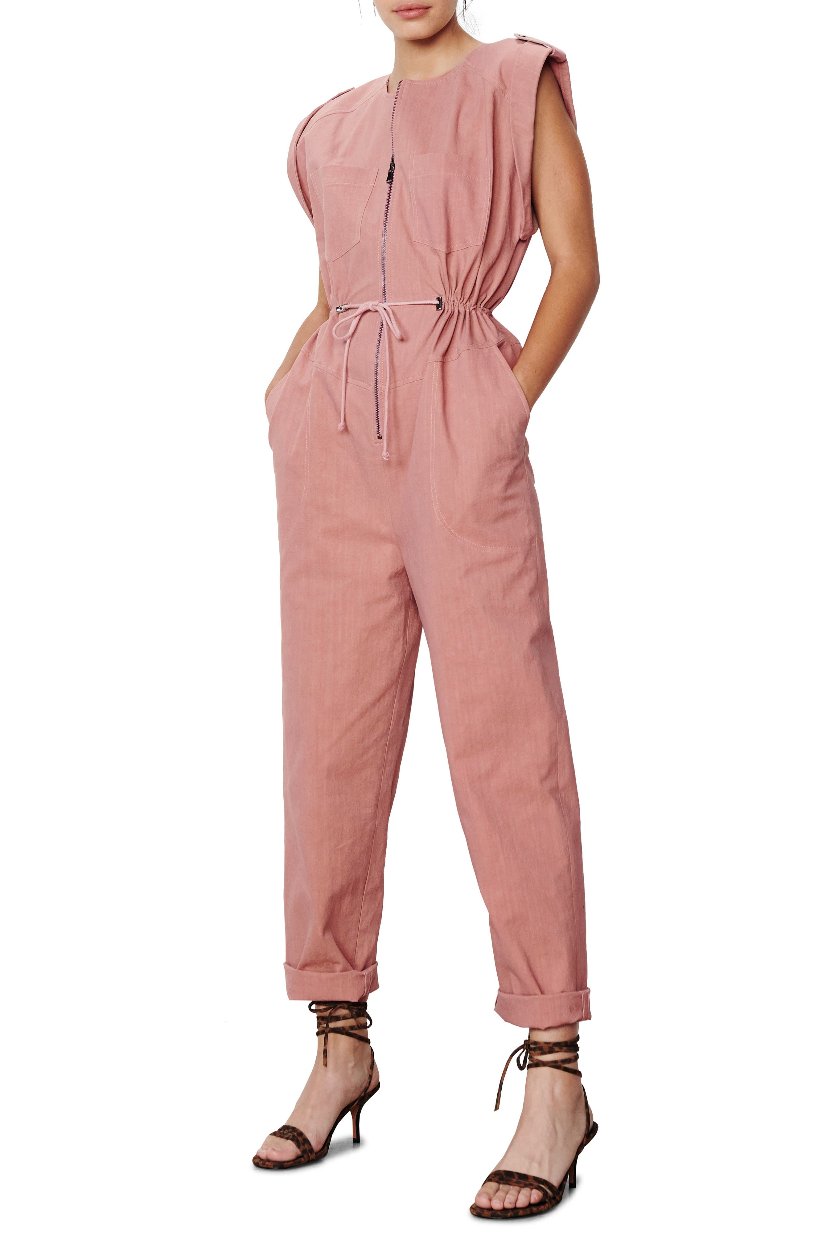 HEFASDM Womens Crew Neck Pure Color with Belt Rompers Jumpsuits Shorts