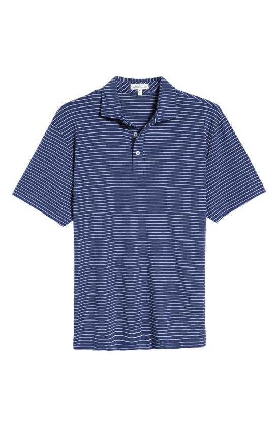 Peter Millar Drum Stripe Performance Polo In Sport Navy