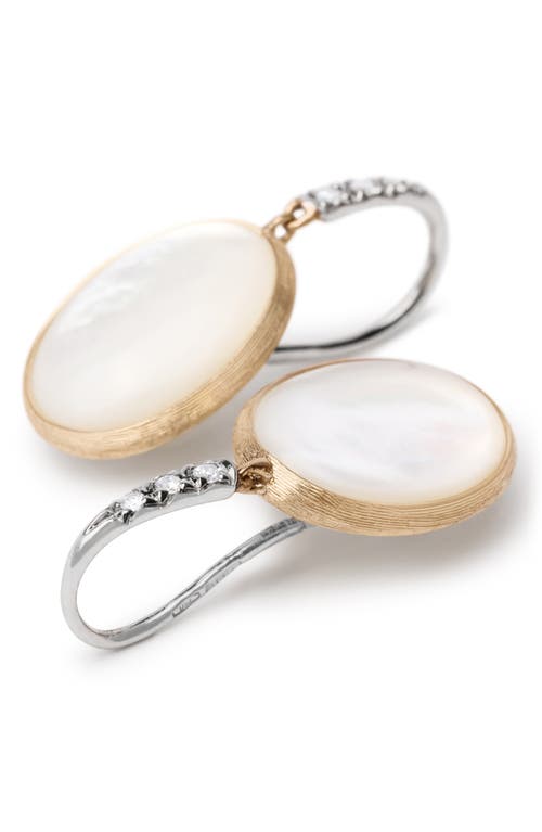 Marco Bicego 18k Two Tone Gold Siviglia Diamond & Mother Of Pearl Drop Earrings - 150th Anniversary Exclusive In 18k Yellow Gold
