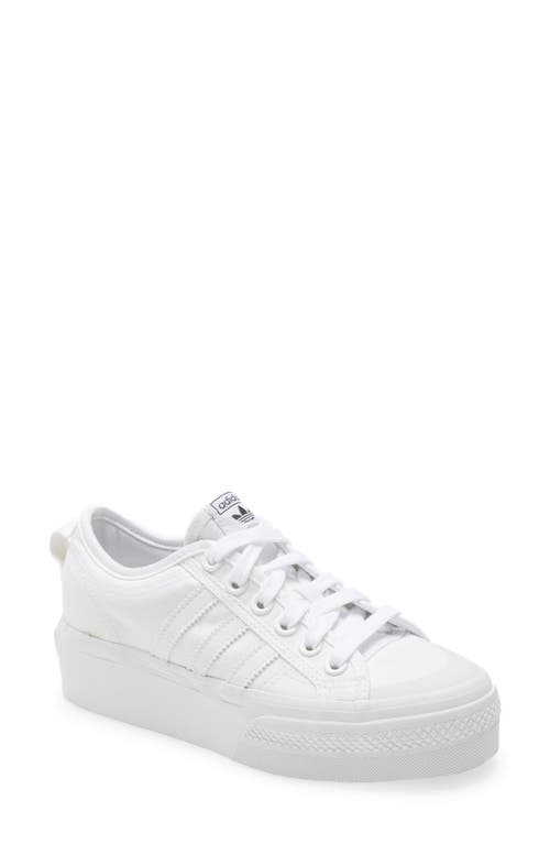 adidas Nizza Platform Sneaker in White/White/White at Nordstrom, Size 9.5