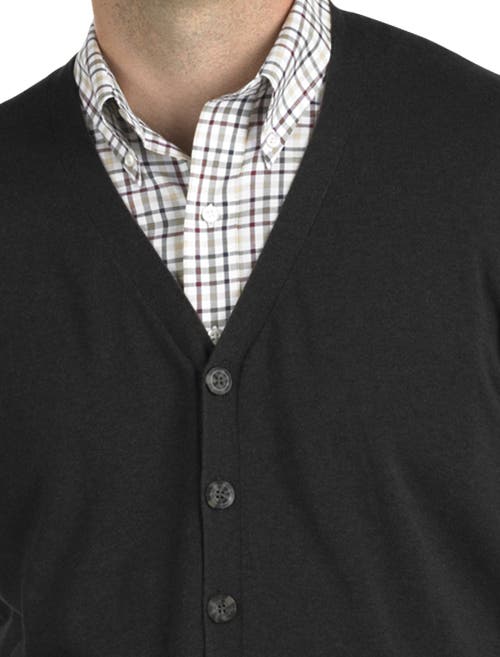 Oak Hill By Dxl Button-front Sweater Vest In Carbon Heather