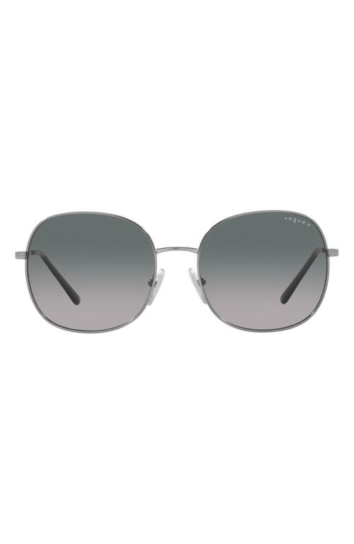 57mm Polarized Round Sunglasses in Gunmetal