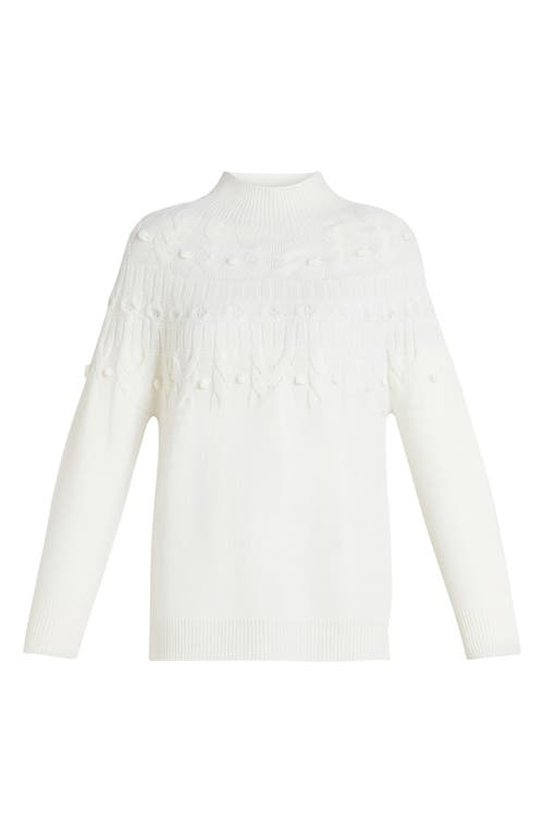 MARINA RINALDI MARINA RINALDI PEDONE POPCORN STITCH DETAIL WOOL BLEND TURTLENECK SWEATER 