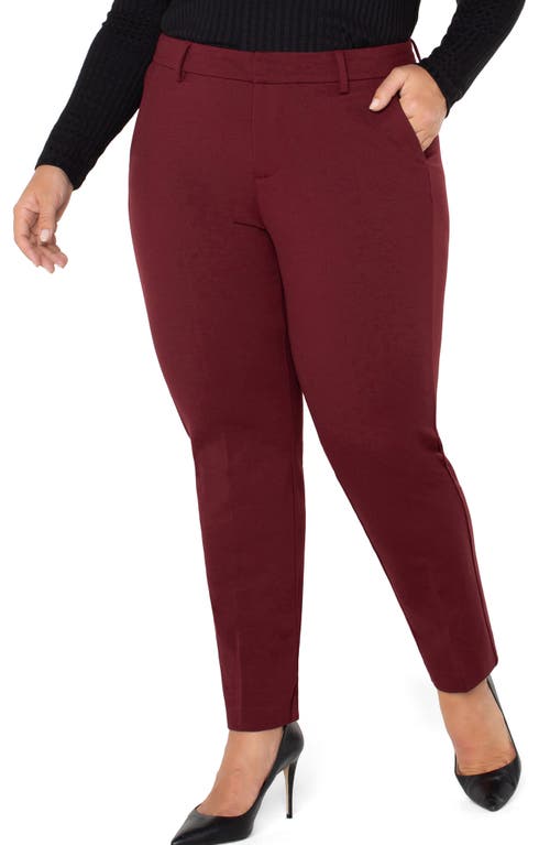 Shop Liverpool Los Angeles  Kelsey Ponte Knit Trousers In Bordeaux