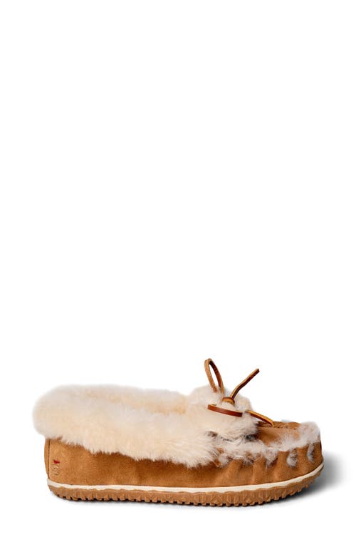 Shop Minnetonka Ultimate Genuine Shearling Slipper In Tan