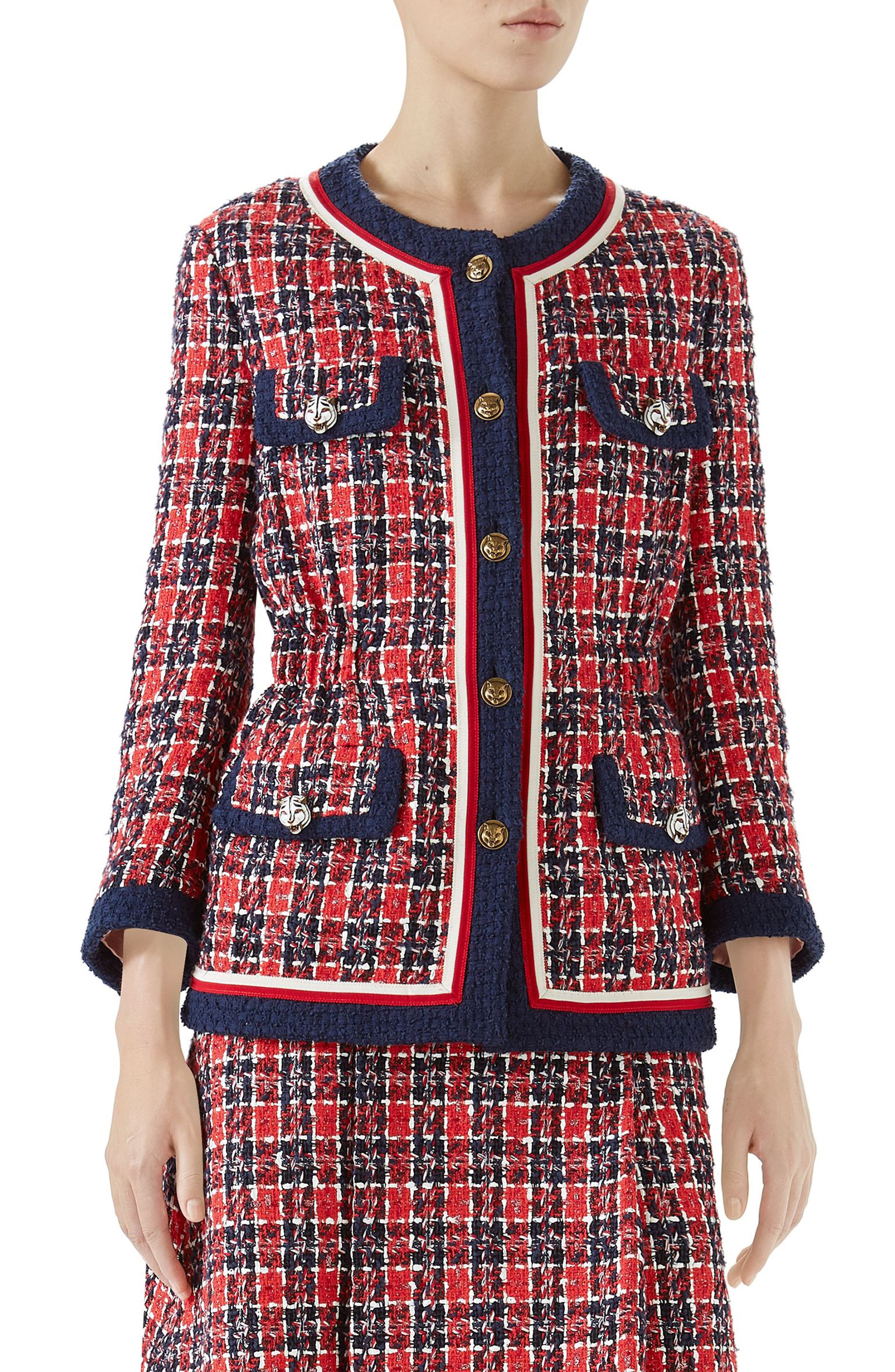 Gucci Cinch Waist Tweed Jacket | Nordstrom