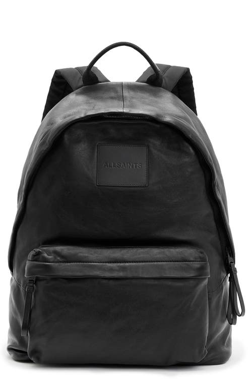 Allsaints Carabiner Leather Backpack In Black