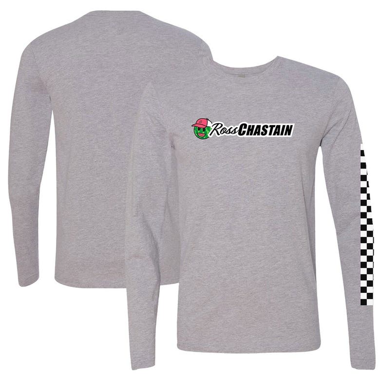 Shop Checkered Flag Sports Gray Ross Chastain Melon Man Long Sleeve T-shirt