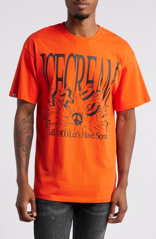 Shop Icecream Smile Logo Graphic T-shirt In Spicy Orange