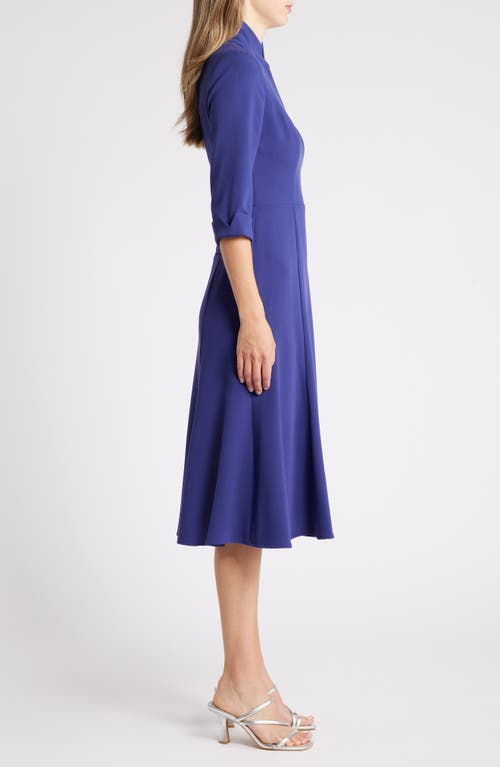 Shop Black Halo Kensington Fit & Flare Midi Dress In Dark Indigo