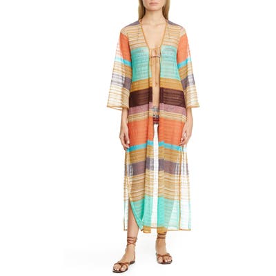 Missoni Metallic Stripe Cover-Up, 8 IT - Blue/green