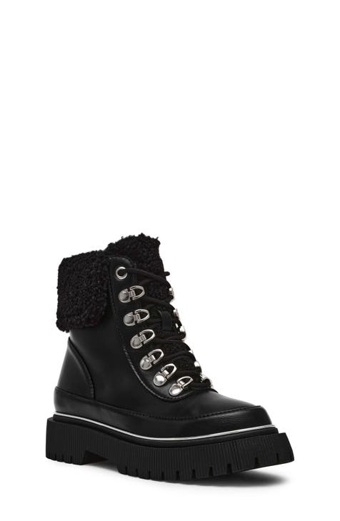 Girls short black boots best sale