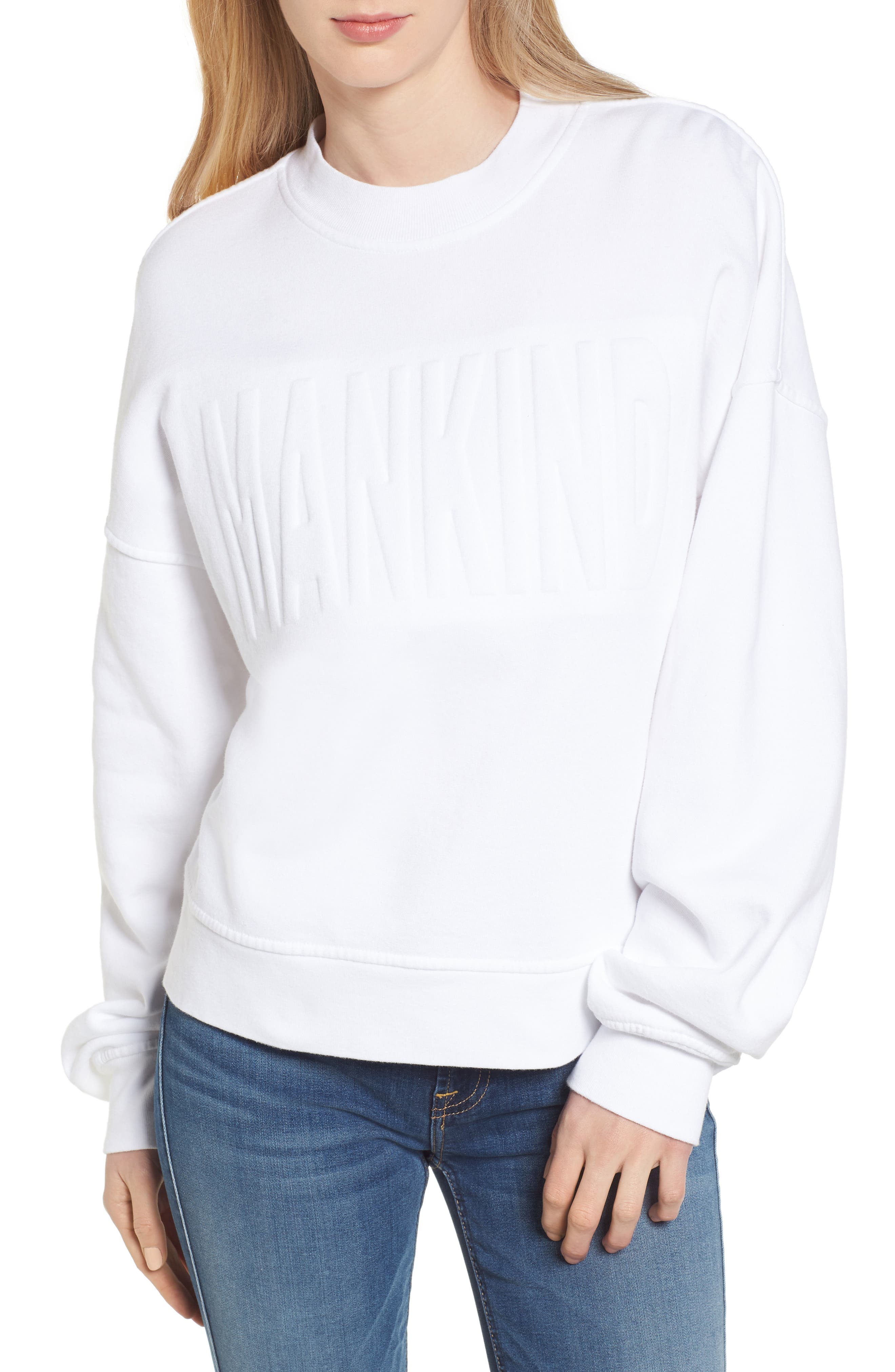 all white sweatshirt