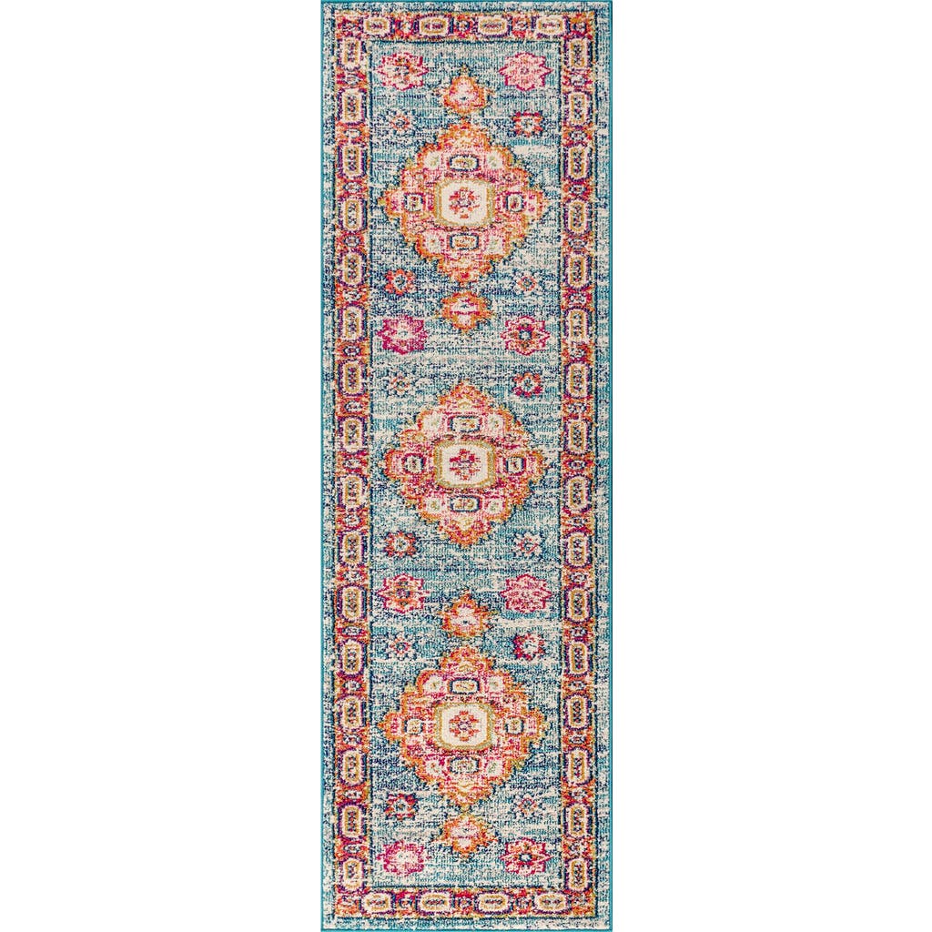 Jonathan Y Bohemian Flair Boho Vintage Medallion Area Rug In Blue/red