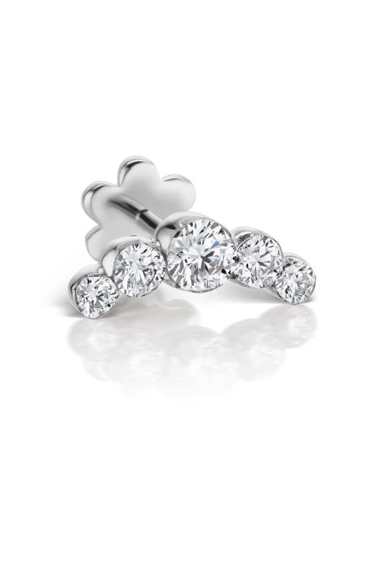 MARIA TASH MARIA TASH SINGLE INVISIBLE SET DIAMOND ARC STUD EARRING