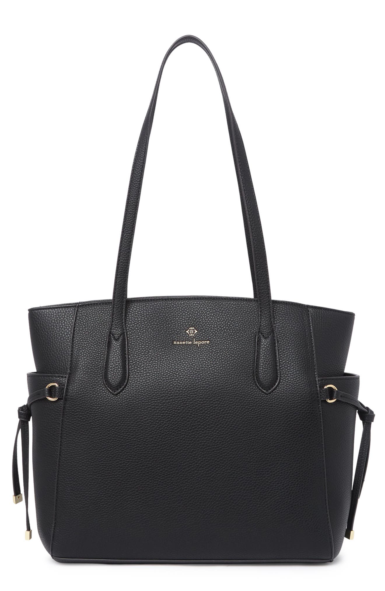 Nanette Lepore Analia Pebbled Leather Tote Bag In Black | ModeSens