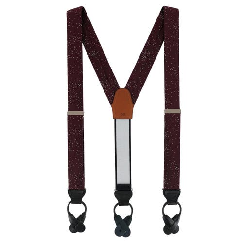 Trafalgar Mystere Metallic Star Light Silk Button End Suspenders In Red