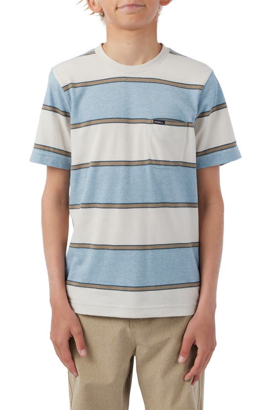 O'neill Kids' Bolder Stripe Pocket T-shirt In Fog