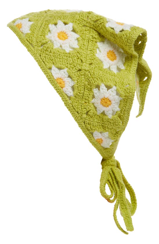 Bp. Crochet Daisy Headscarf In Green