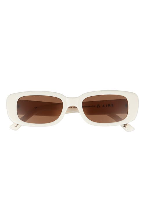 Aire Ceres 51mm Rectangular Sunglasses In Ivory / Hazel Tint