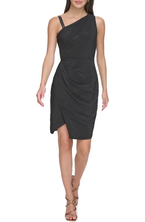 DKNY Studded Asymmetric Minidress Black at Nordstrom,