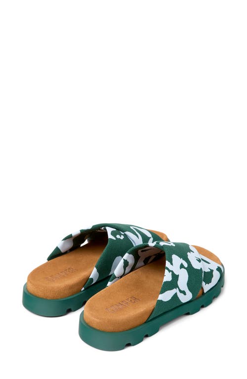 Shop Camper Brutus Slide Sandal In Green/brown