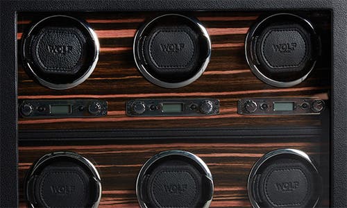 Wolf Roadster 6-watch Winder & Case In Black